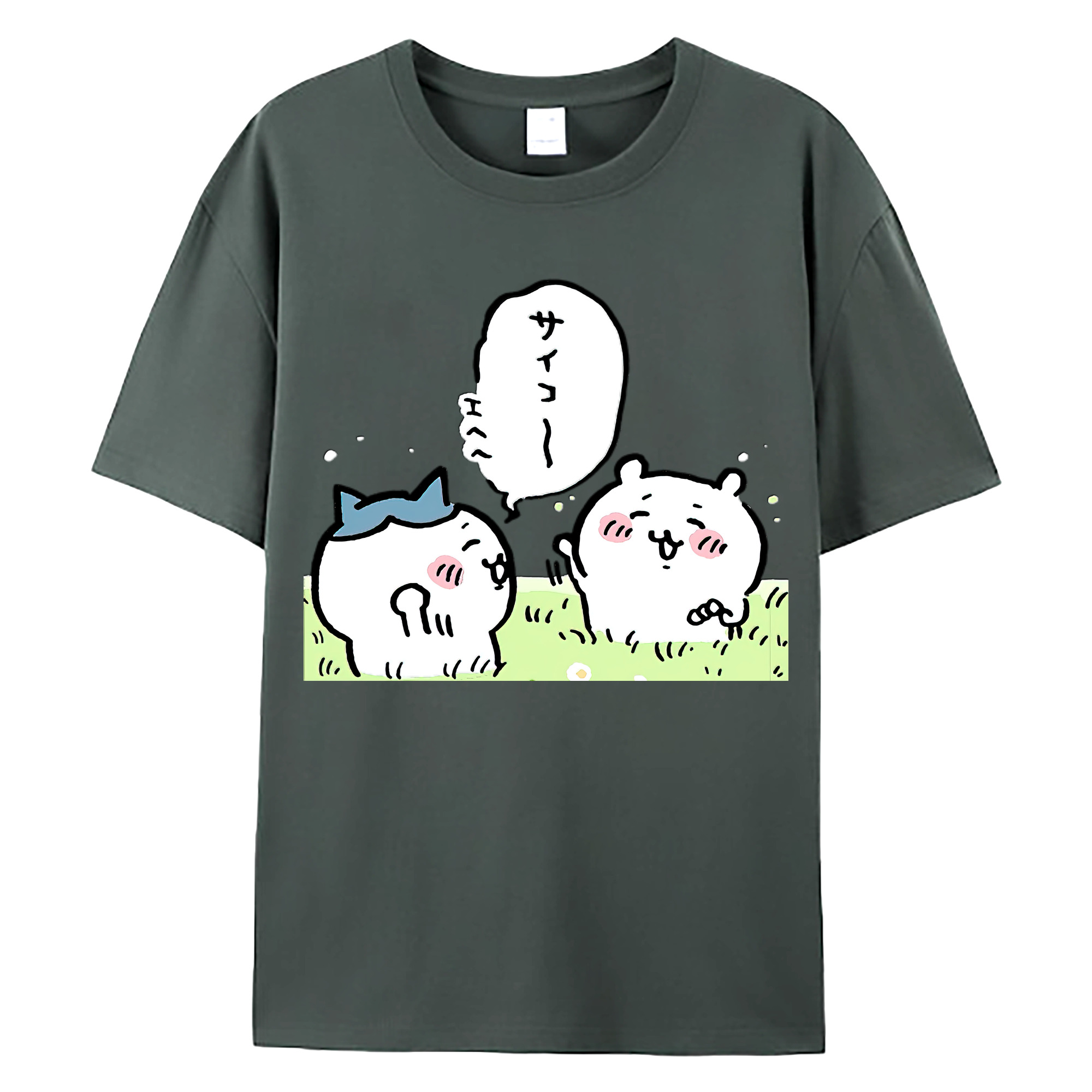 （画像用） ちいかわ ちいかわ Chii-kawa chiikawa 綿100％ メンズ半袖Tシャツ｜肌触りやわらか＆通気性